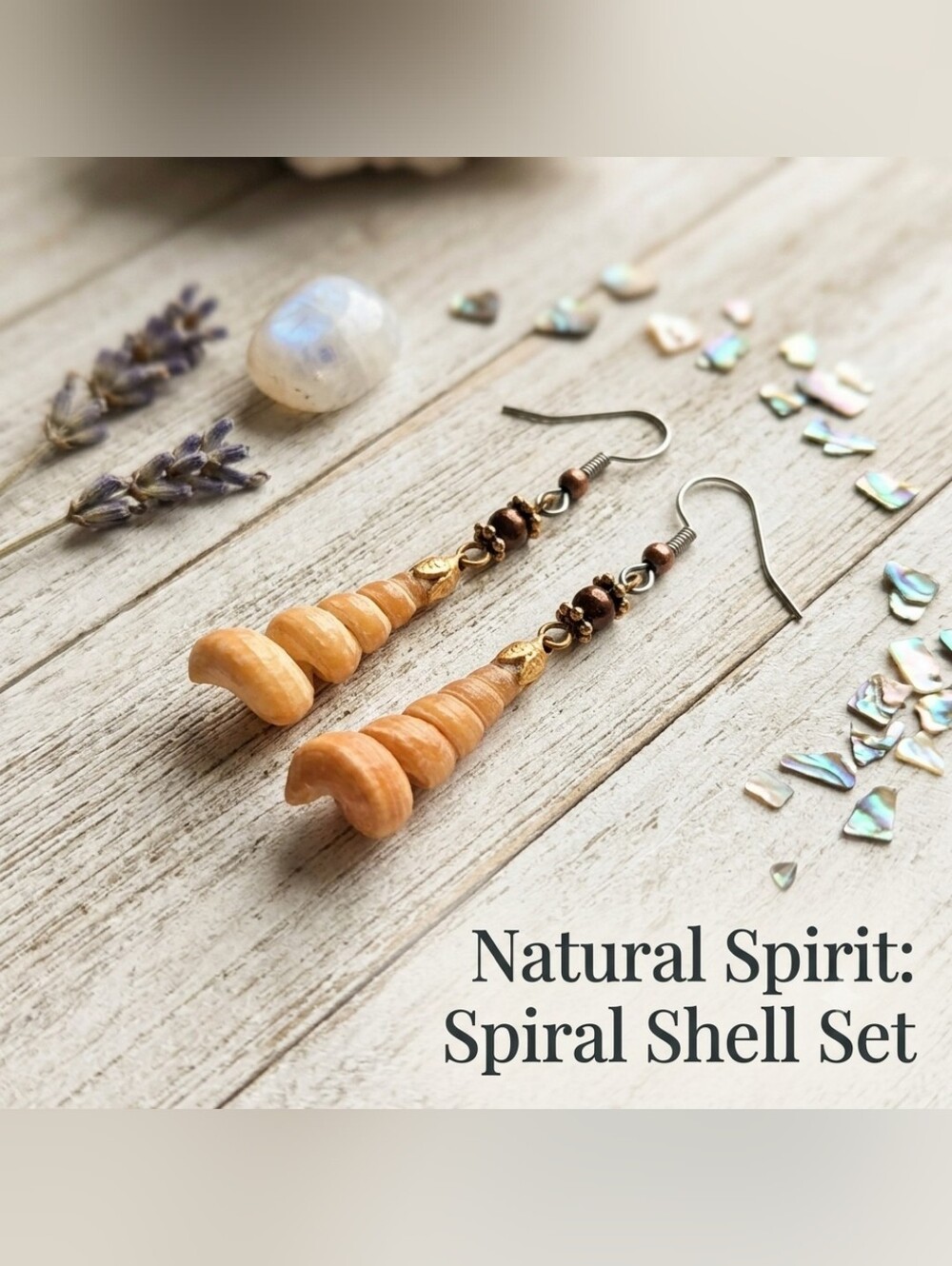 Handmade Orange Shell Drop Earrings - Beach-Inspired Women’s Jewelry